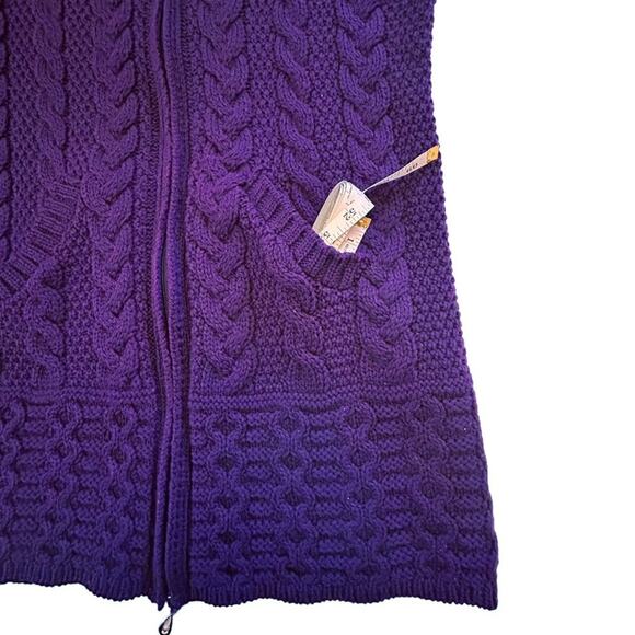 ARAN CRAFTS Hooded Long Cardigan Sweater S - Picture 4 of 14